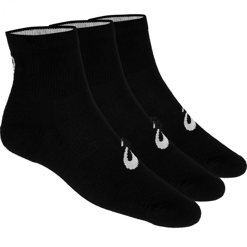 Chaussettes Asics Quarter Moyennes | Noir (Pack de 3)