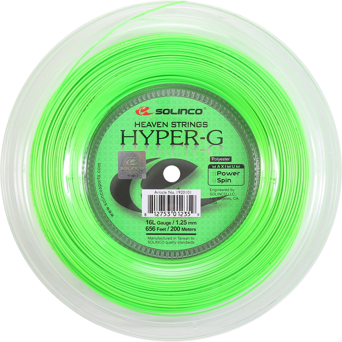 Cordage Solinco Hyper G 1.30 Vert (200m)