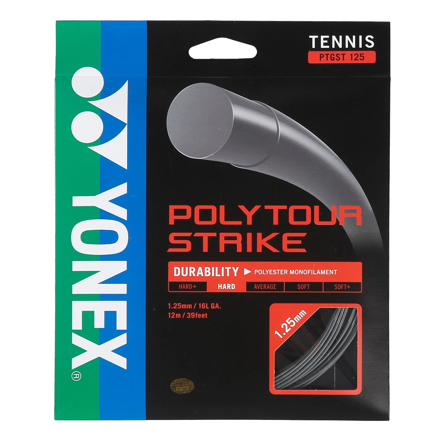 Cordage Yonex Polytour Strike 1.25 (12m) - Cool Black