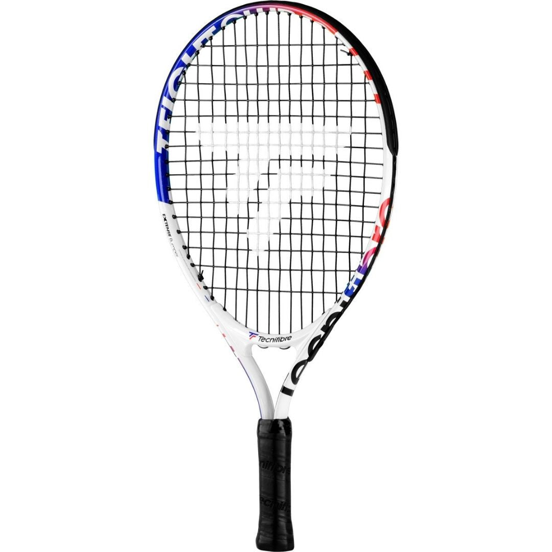Raquette Junior TECNIFIBRE T-Fight Club 25 – Blanc-bleu-rouge, Pour Joueurs 8-10 Ans, Légère Et Résistante